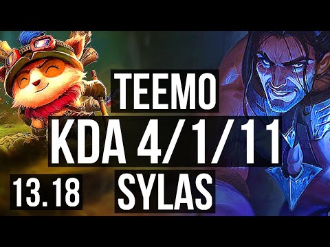 TEEMO vs SYLAS (MID) | 4/1/11, 300+ games | KR Master | 13.18