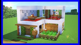 豪華なモダンハウスを建築！内装もオシャレに！作り方は簡単！【建築紹介・チュートリアル】サバイバルマイクラバニラゆっくり実況 1.19　Minecraft​　ソラクラ