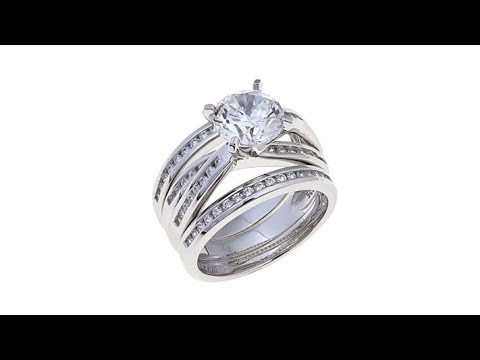 Absolute 2.64ctw CZ  Round Overlapping 3pc Ring Set