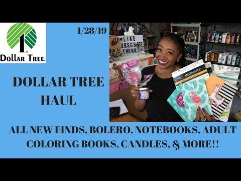 Dollar Tree 🌳 Haul 1/28/19~All NEW FINDS, Amazing Items, Notebooks Candles Adult Coloring Books ❤️ Video