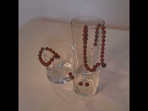 фото яшма-натуральный камень бусы браслет чокер серьги оберег красная нить от сглаза с камнем 0