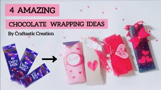 4 Amazing Chocolate Wrapping Ideas For Valentine's Day / Birthday | Chocolate Wrapping Idea At Home.