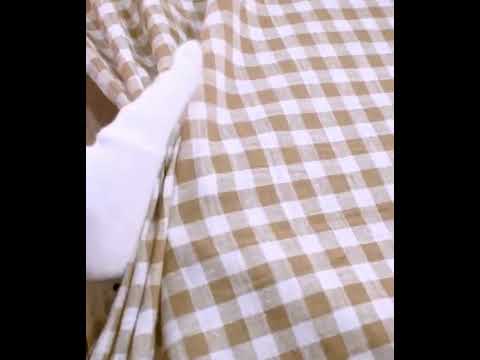 Check White Cream Pure Khadi 120 GSM Handwoven Fabric — video
