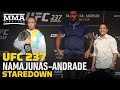 UFC 237: Rose Namajunas vs. Jessica Andrade Staredown - MMA Fighting