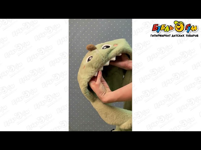 Шапка Lanson Kids Дракон зеленый с длинным шарфом размер 54-57 - видео