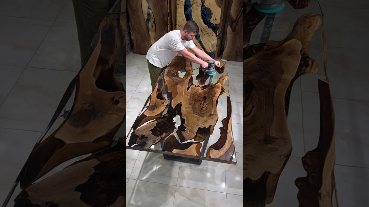 🌲 Custom Walnut & Epoxy Resin Tables | Handcrafted to Your Dimensions 🌲 #epoxy #wood