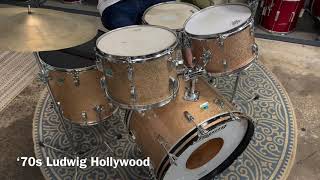 Video thumbnail for 1970s Ludwig Hollywood Champagne Sparkle Drum Kit by Hawthorne Drum Shop