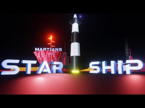Space X Starship Cartoonic Animation of starbase and rocket |