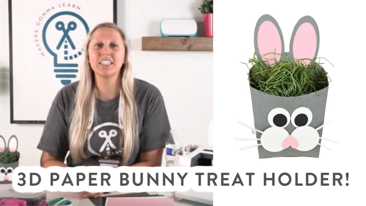 Easy Easter Craft With Your Cricut – 3D Paper Bunny Treat Holder!