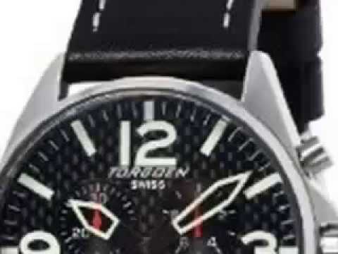 Torgoen Swiss Men's T16105 T16 Stainless Steel Case Carbon Aviation Watch