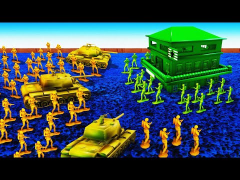 Green Army Fortress vs ENDLESS ARMY SIEGE! Attack On Toys