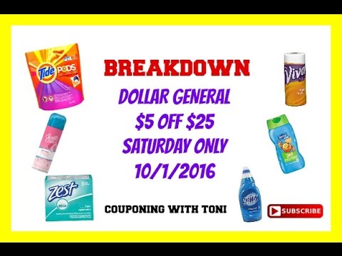 Dollar General 10/1/2016 Breakdown #1 | Saturday Only  $5 off $25
