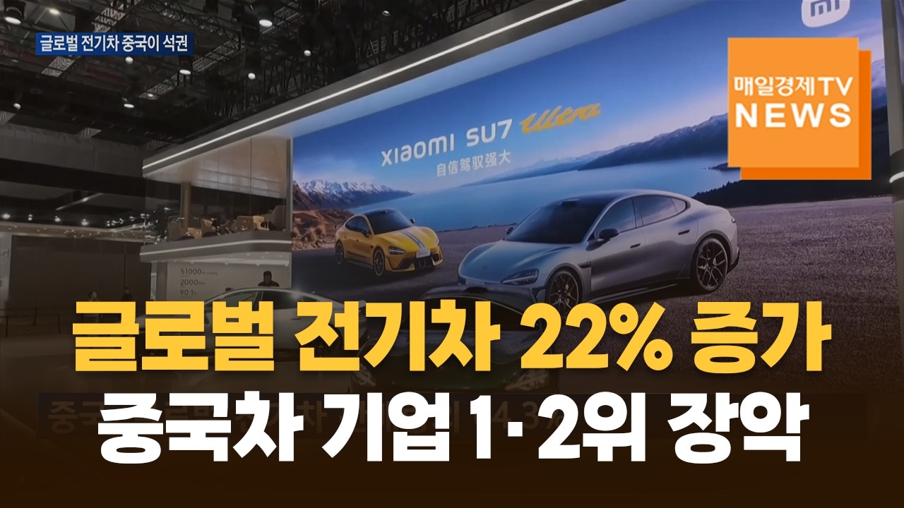 글로벌 전기차 22% 증가…중국차 기업 1·2위 장악