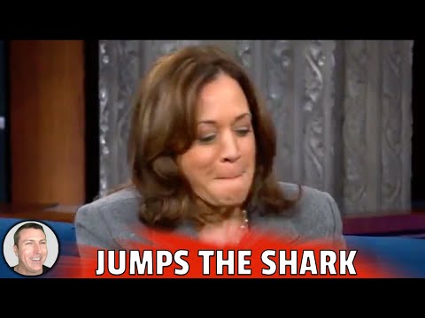 Kamala Jumps the Shark on Stephen Colbert Last Night - MEGA CRINGE Stunt Gone Wrong 