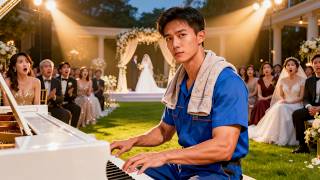 لا بيانو في حفل الزفاف، الحمال عبقري في البيانو، يرتدي بدلة وينقذ الحفل!