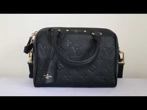 Louis Vuitton Speedy Bandouliere 20 Noir Empriente Leather - What fits inside & Mod Shots