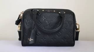 Louis Vuitton Speedy Bandouliere 20 Noir Empriente Leather - What fits inside & Mod Shots
