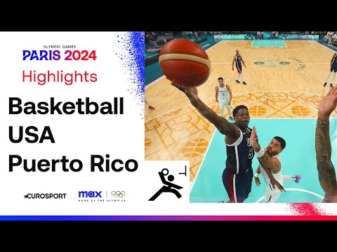 USA vs. Puerto Rico Basketball Highlights | Anthony Edwards scores 26 at Olympics 🔥 | #Paris2024