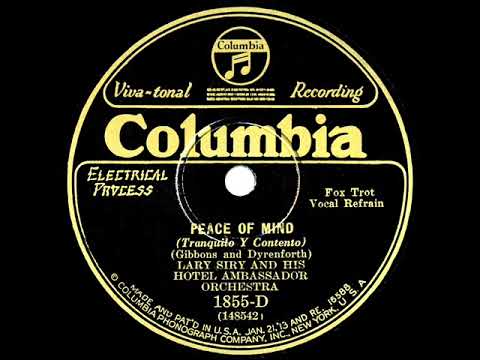 1929 Lary Siry - Peace Of Mind (unidentified vocal)