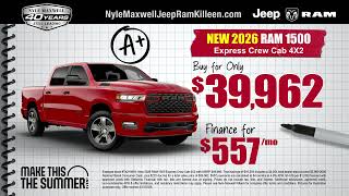 2026 RAM 1500 & RAM 3500 Deals | Nyle Maxwell Jeep Ram Killeen