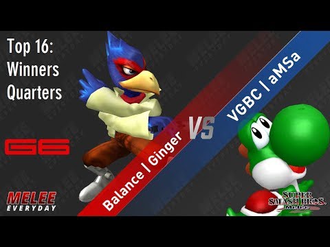 Genesis 6 - Balance | Ginger (Falco) vs. VGBC | aMSa (Yoshi) - SSBM - Top 16 - WQ