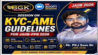 Session on KYC AML Guidelines for PPB JAIIB 2026 Live