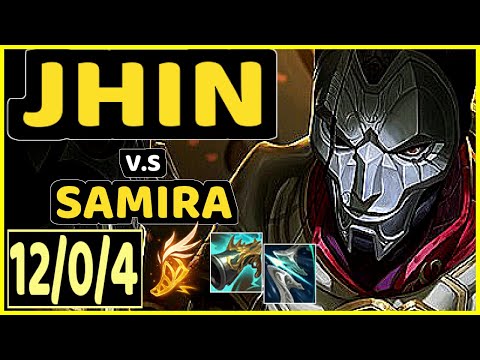 JHIN vs SAMIRA - 12/0/4 KDA BOTTOM ADC GAMEPLAY - EUW Ranked MASTER