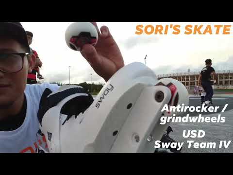 USD SWAY TEAM IV  Change inline skate wheels antirocker, grindwheels, small middle wheels,