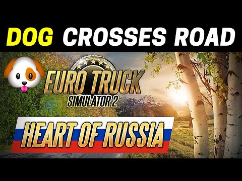 Dog Crosses Road - Russia DLC || Heart of Russia DLC vs Real Life Comparison | New ETS2 Map DLC