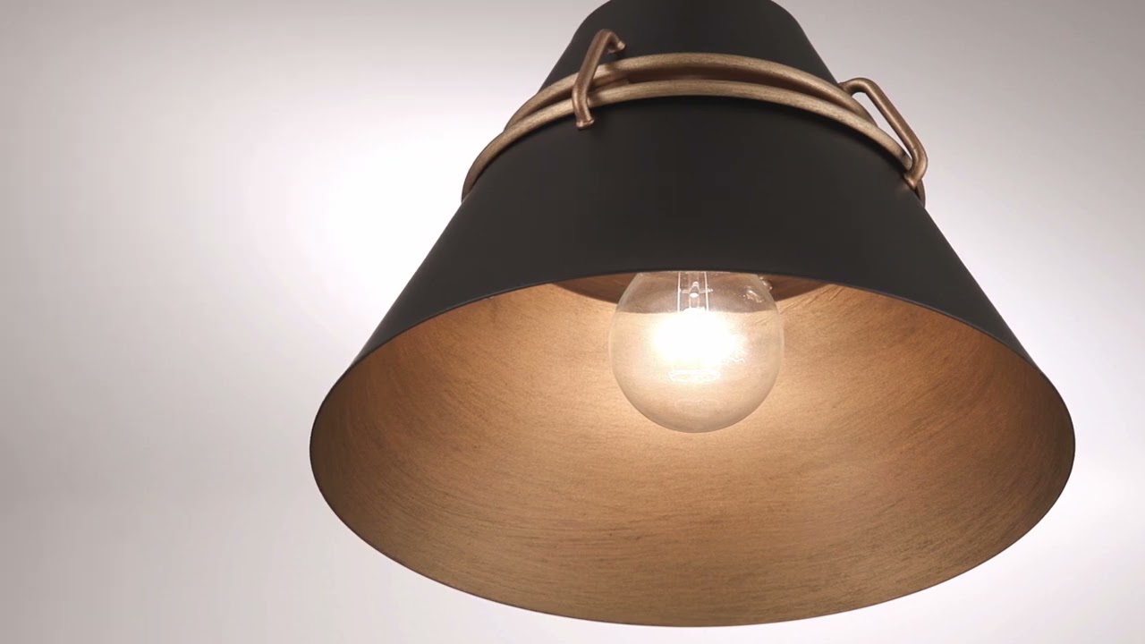 Video 1 Watch A Video About the Possini Euro Curry 10 Wide Black and Gold Mini Pendant
