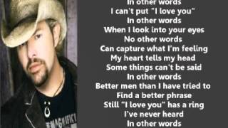 Toby Keith - In Other Words ( + lyrics 1994)