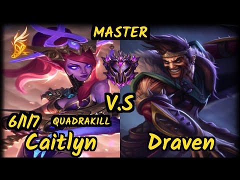 Tally (CAITLYN) vs DRAVEN - QUADRAKILL 6/1/7 KDA BOTTOM ADC GAMEPLAY - OC Ranked MASTER