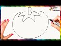 How To Draw A Tomato Step By Step 🍅 Tomato Drawing Easy