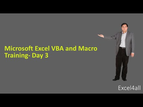 Excel4all  MS Excel VBA and Macro Training  18thSep22  Part 2