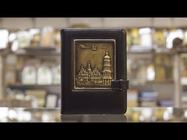 Вiдео Ежедневник кожаный "Киево-Печерская Лавра" чёрный