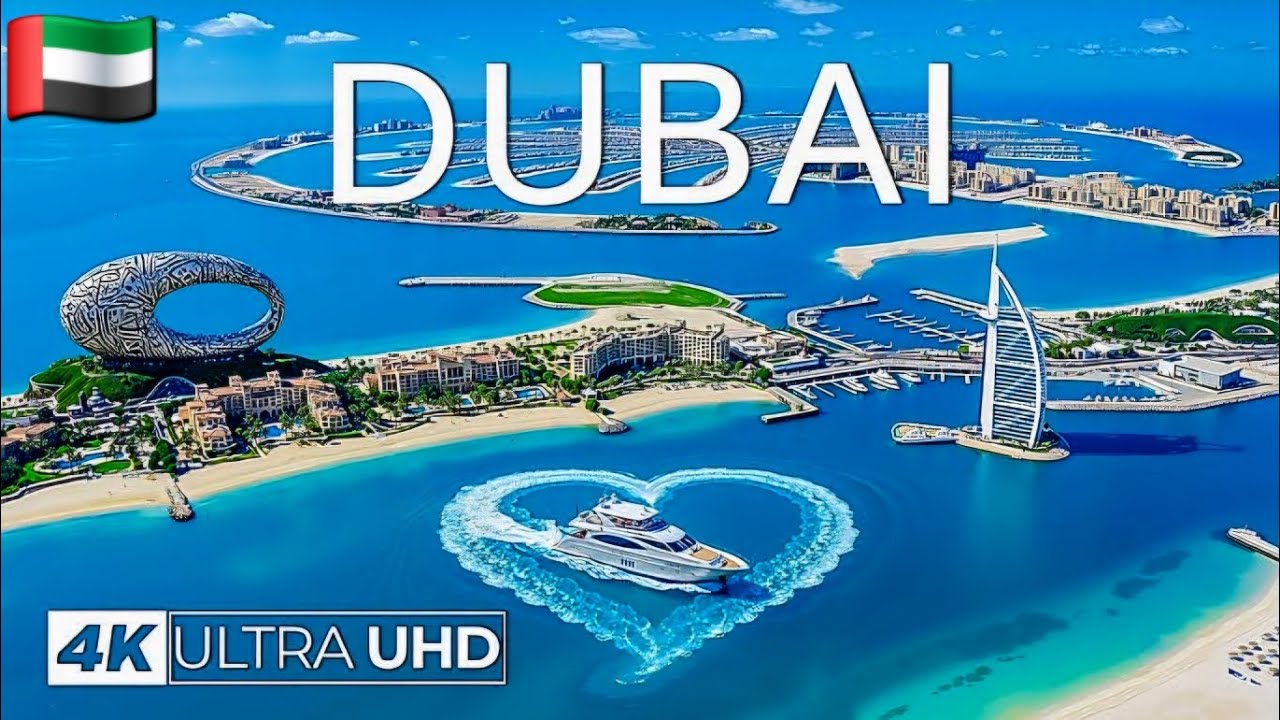 Dubai: 4K futuristic city, Palm Jumeirah, Atlantis, Burj Khalifa, coastline. Amazing tour of Dubai.