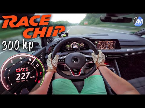 Golf 8 GTI RaceChip (300hp) | 100-200 km/h acceleration (stock vs. tuning) | by Automann in 4K
