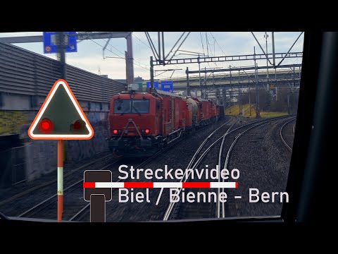 Cab ride Biel / Bienne - Berne - Führerstandsmitfahrt Biel / Bienne - Bern