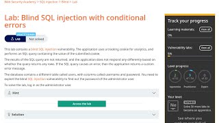 Web Security Academy | SQLi | 12 - Conditional Errors