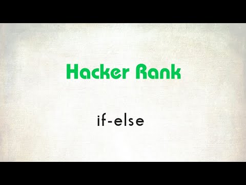 1 Python If Else Python Hacker Rank Code Initiative