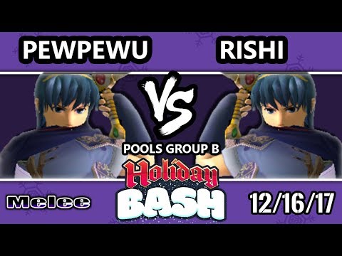 Holiday Bash SSBM - CLG.PewPewU (Marth) VS VGBC | Rishi (Marth) - Melee Pools