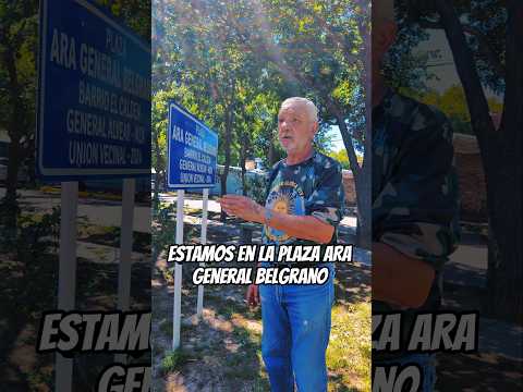 Estamos en la Plaza ARA General Belgrano, en el Barrio El Caldén, General Alvear, Mendoza.