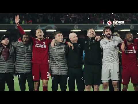 Fabinho's emotions during YNWA after defeating Barcelona in Champions League
