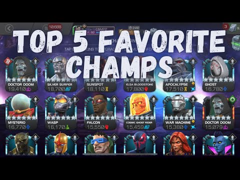 Top 5 List! My Most Fun Champs/Favorite Champs to Use - Marvel Contest of Champions