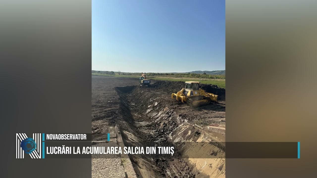 Lucrări la acumularea Salcia din Timiș