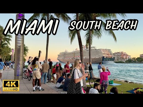 Stunning Miami Beach Sunset Walk 🌴 South Pointe Park