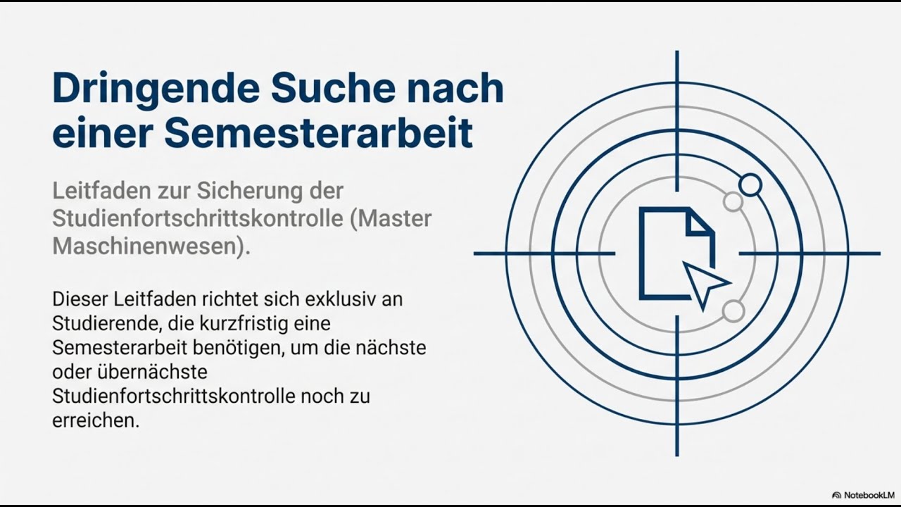 Video Tutorial: Semesterarbeit finden