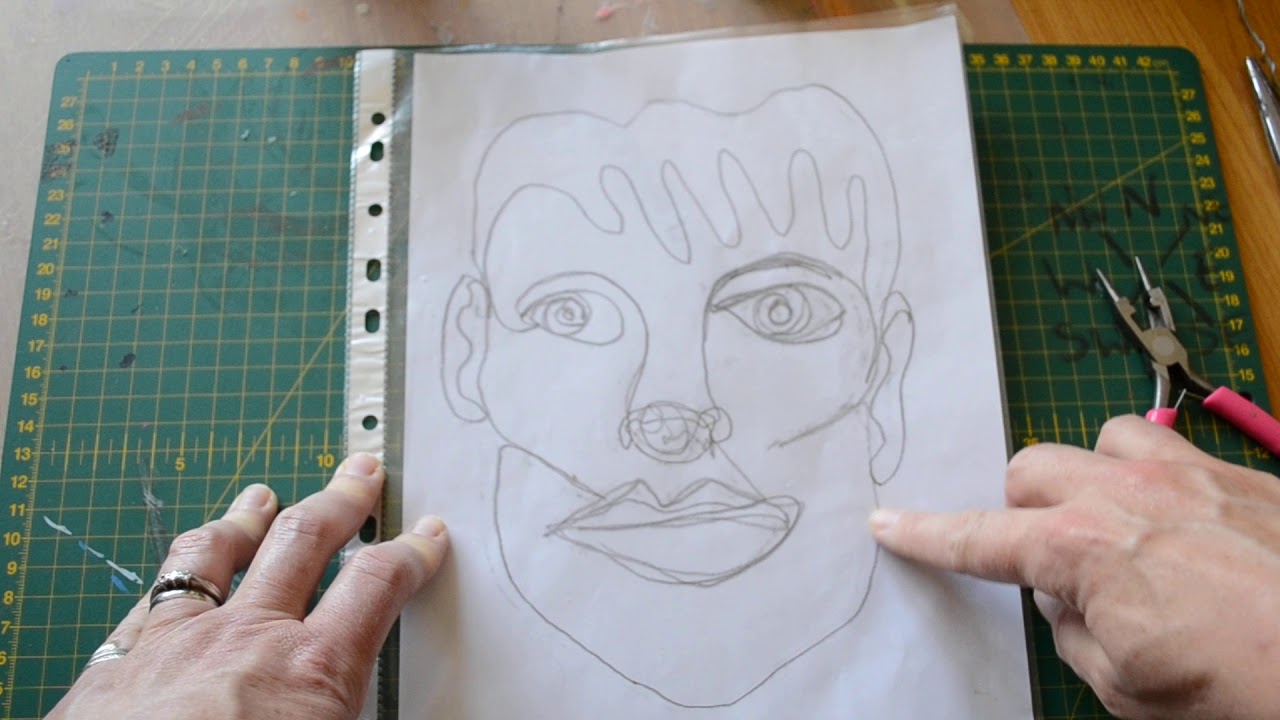 Making a continuous line portrait from wire