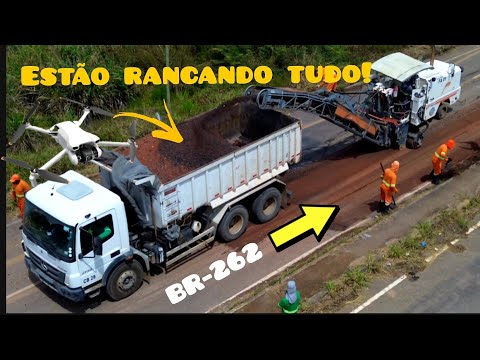 Recapeamento do asfalto, BR-262 a Santa margarida-MG #drone #dji #djibrasil 