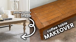 Farmhouse Furniture Makeover | Creating a Pottery Barn Inspired Coffee Table on a Budget